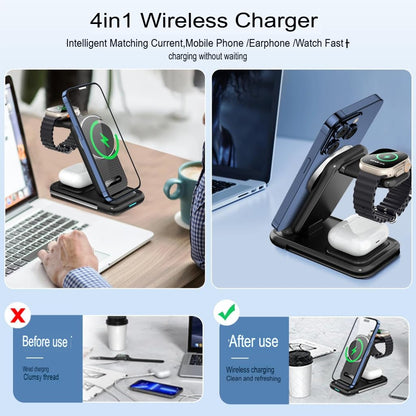 Helothera TriCharge Pro™ | 3-in-1 Foldable Magnetic Charging Station