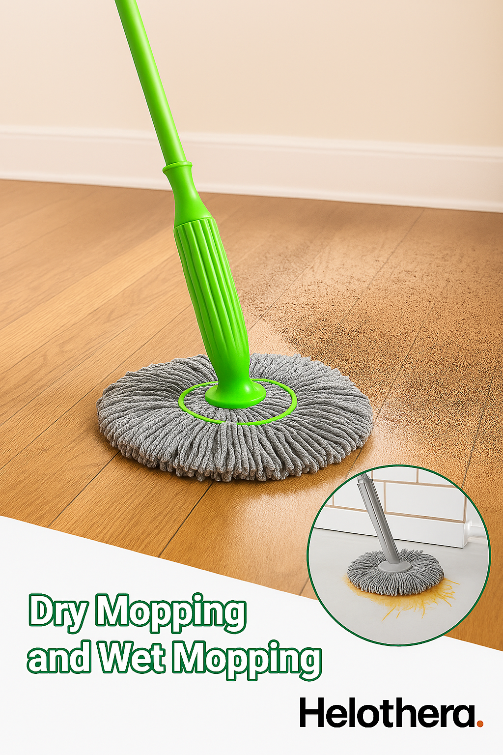 Helothera® AquaTwist Mop – 360° Auto-Wring Cleaning System Mop