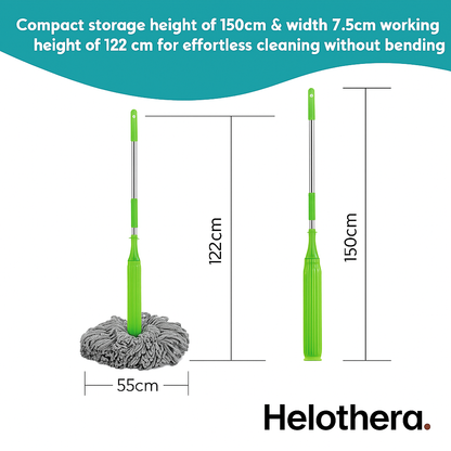 Helothera® AquaTwist Mop – 360° Auto-Wring Cleaning System Mop